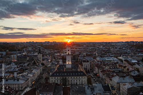 Panoramic view on Lviv from drone © Ruslan