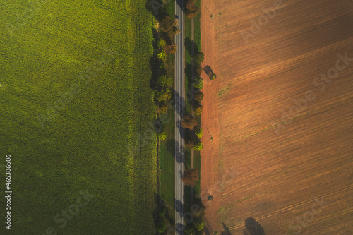 Beautiful view of the road from the sky sunset  © Maks_di