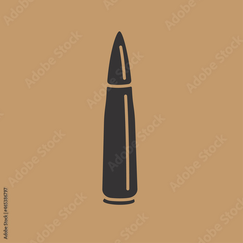 Cartridge icon. Bullet with a sleeve, cartridge for firearms.
