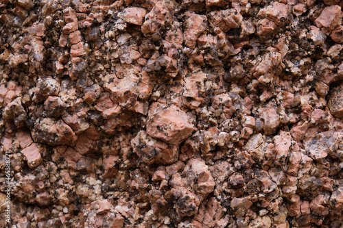 close up texture of pink granite (igneous batholith) photo