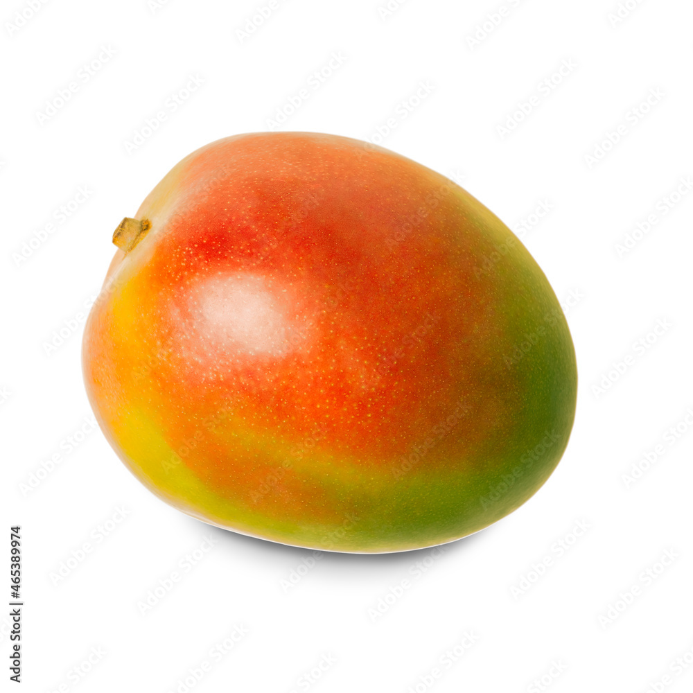 A bright and ripe orange-green mango. Appetizing tropical fruit. Tropical delight A bright and ripe orange-green mango. Appetizing tropical fruit. Tropical delight