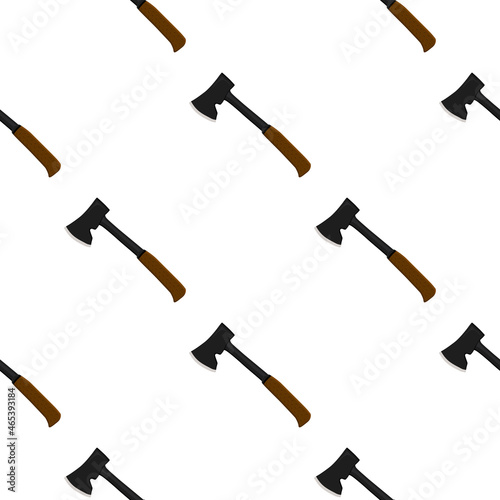 Illustration on theme pattern steel axes with wooden handle