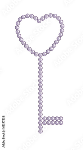 Watercolor Provence Key. Isolated on white background. Hand drawn illustration. For valentine or birthday cards, linen, textile, save the date, greetings design, wedding design. Logo.