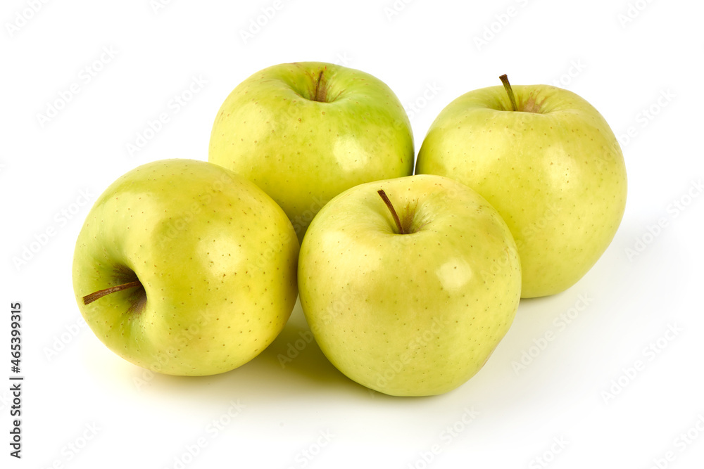 Green apples, isolated on white background.