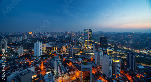 downtown sao paulo from a building high up showing skyline