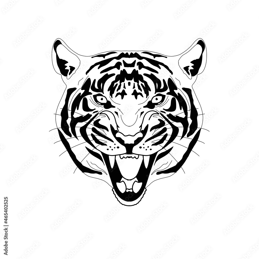 illustration on tiger t-shirt