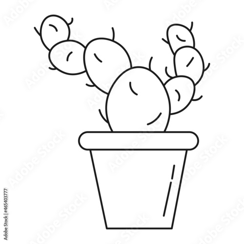 Flower pot with cactus sprout ecological icon