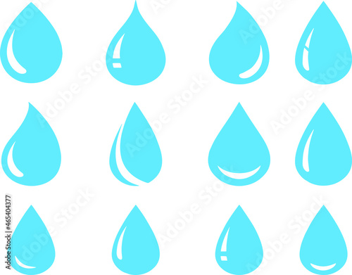 set of Water drop shape. black water drops set. Water or oil drop Flat style. world water day. Water drops icon. Black water drops icons designs