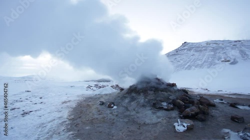 Geothermal activity of fumaroles at Myvatn in Iceland