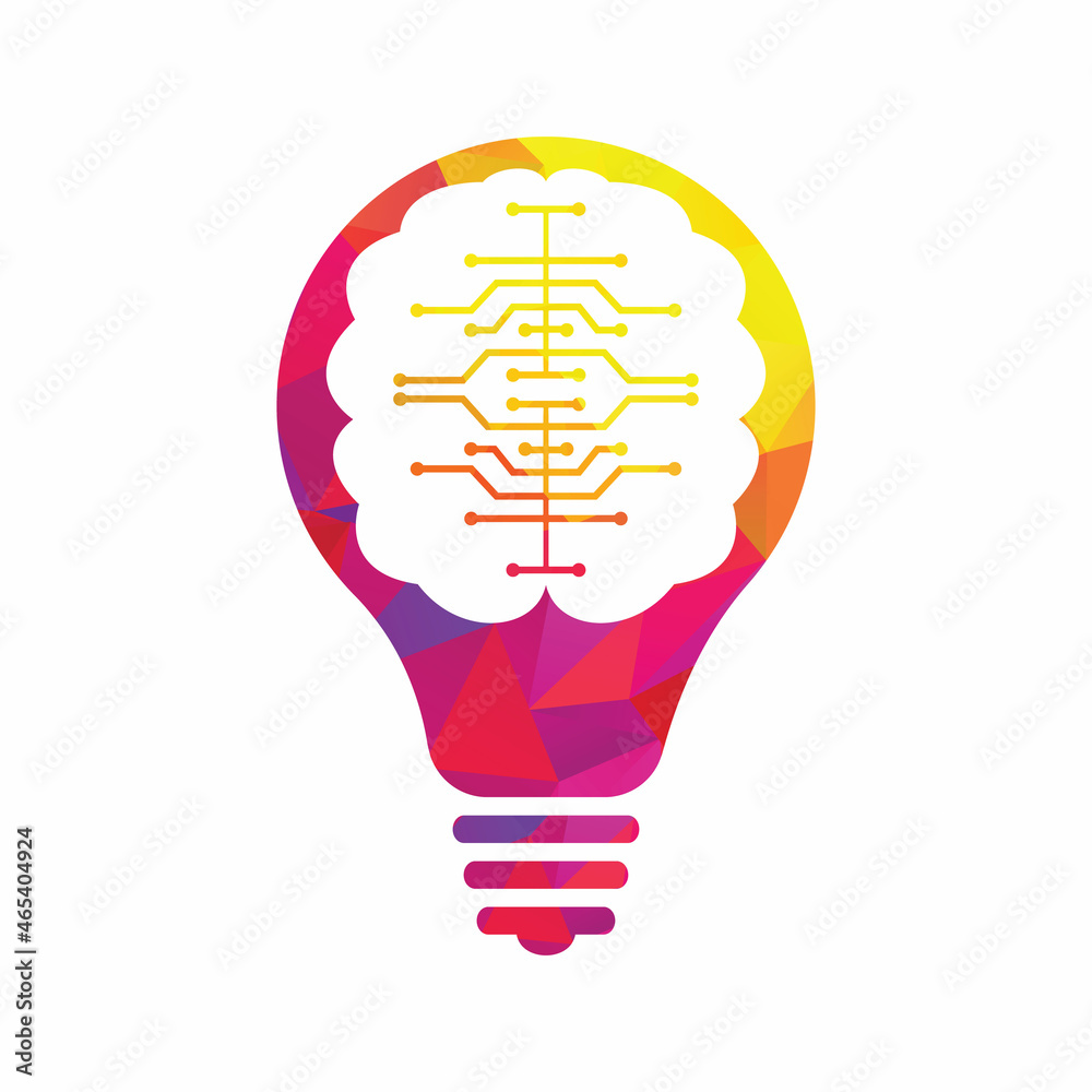 Bulb and brain logo design. Creative light bulb idea brain vector icon. Bulb and brain logo design. Creative light bulb idea brain vector icon.