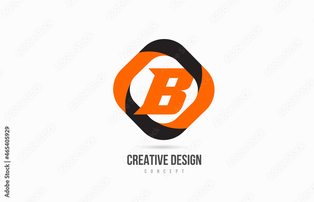 B alphabet letter logo icon in orange colour. Design for business and company B alphabet letter logo icon in orange colour. Design for business and company