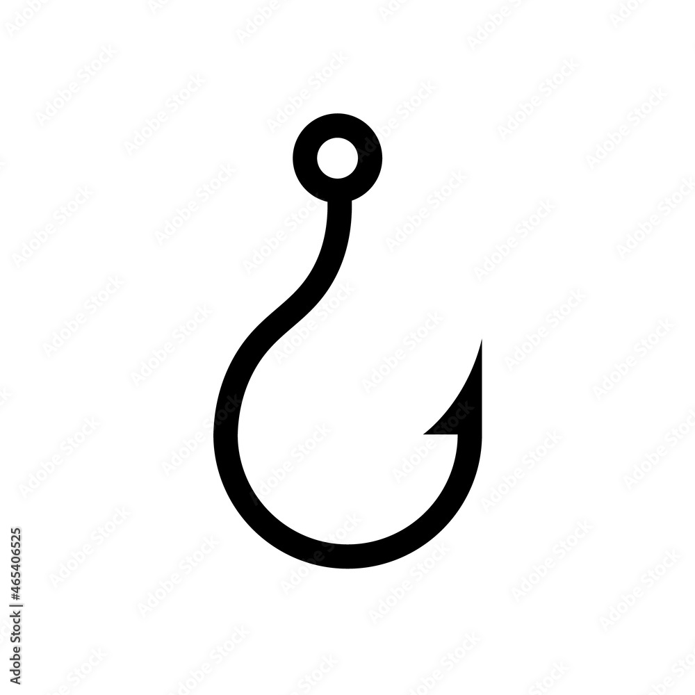 Fisher hook vector icon. Fisherman trap metal hook illustration Fisher hook vector icon. Fisherman trap metal hook illustration