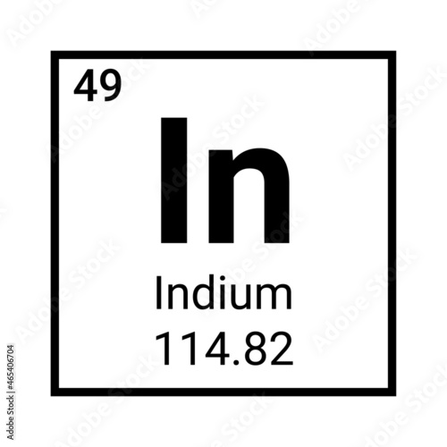 Indium element periodic table chemistry atom symbol science