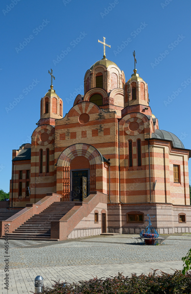 Exterior of orthodox church in Dnepr town in Ukraine.