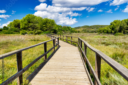 Runway in the Natural Park of S  Albufera des Grau  Menorca  Balearic islands  spain