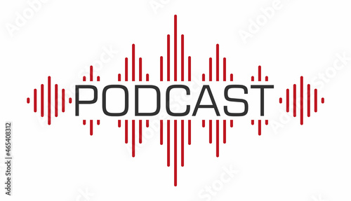 The podcast icon. The icon. Studio equaliser table broadcast podcast. Vector illustration