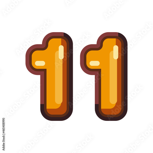 number eleven orange