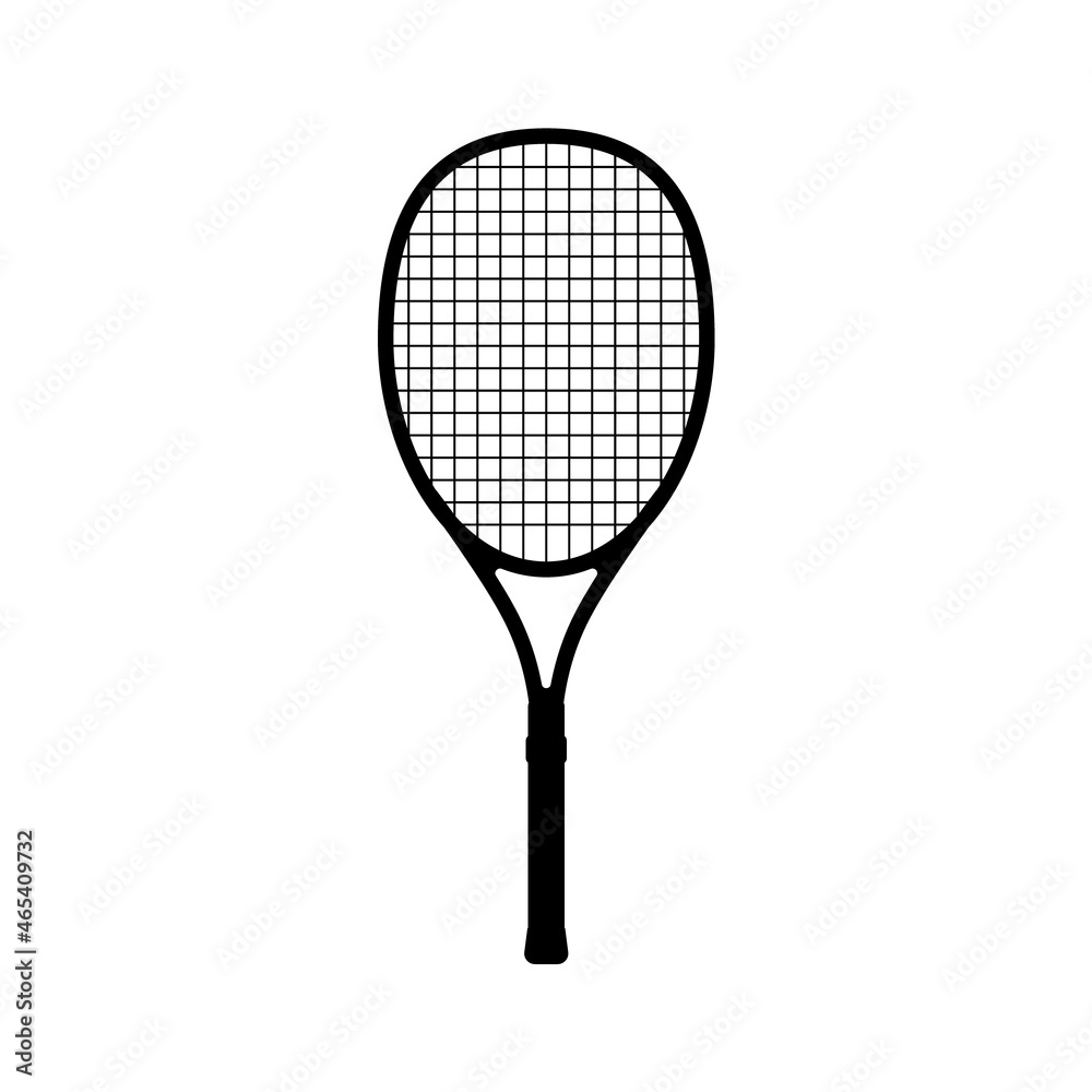 Tennis racket vector icon black classic illustration. Tennis racket icon Tennis racket vector icon black classic illustration. Tennis racket icon