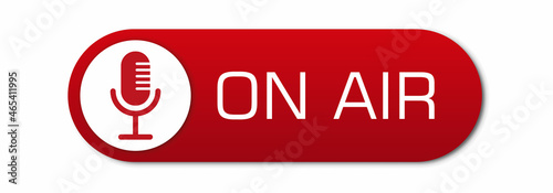 On Air sign, emblem, logo. Live stream symbol. Vector illustration. Vector illustration