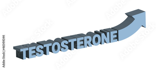 High testosterone level 3d icon. Laboratory treatment testosterone high arrow