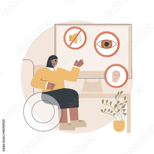 Web accessibility program abstract concept vector illustration. Websites for people with special needs, usability design, accessibility problem, online inclusivity program, UI abstract metaphor.