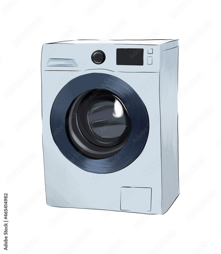 Washer from multicolored paints. Splash of watercolor, colored drawing, realistic. Vector illustration of paints