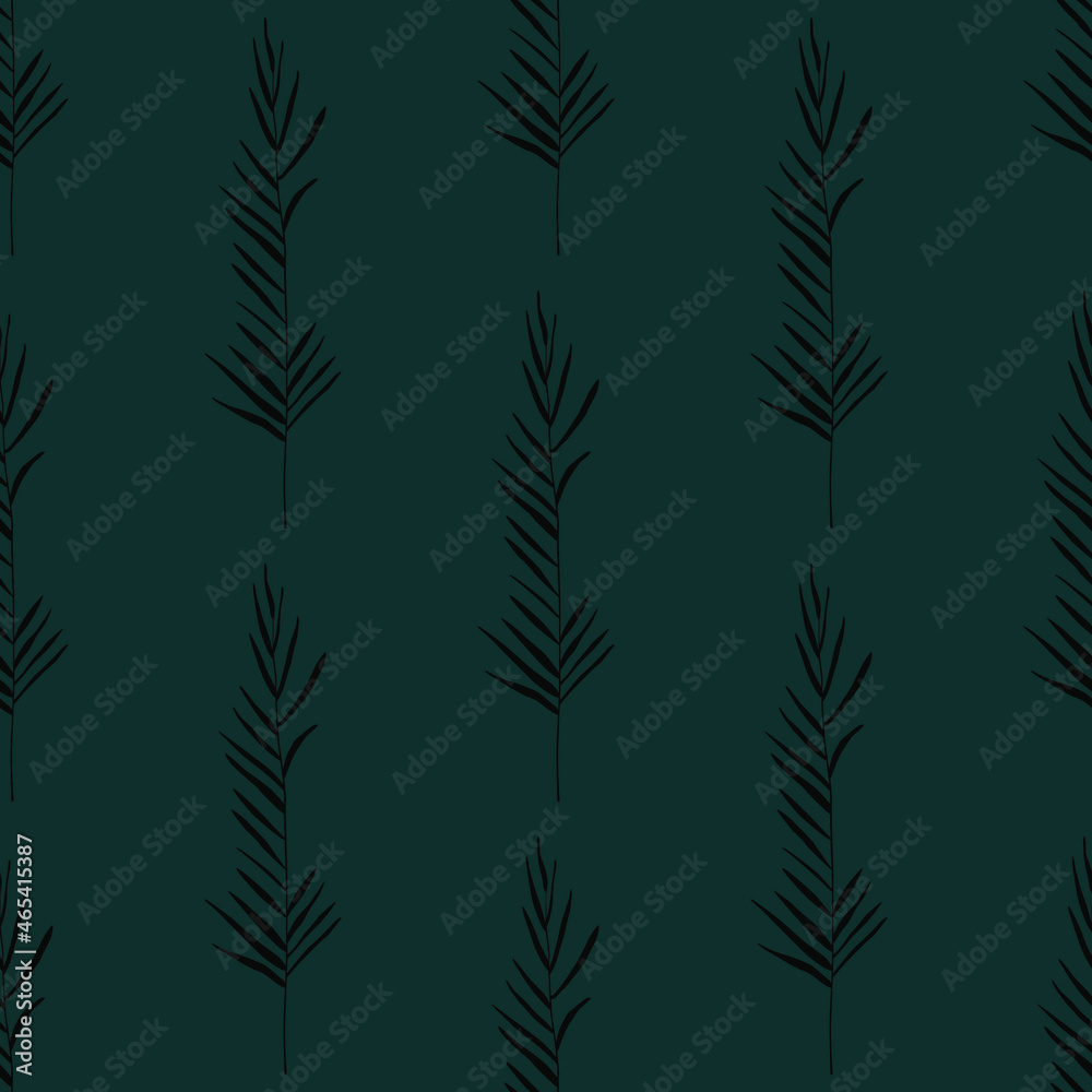 seamless background with dark palm leaves 