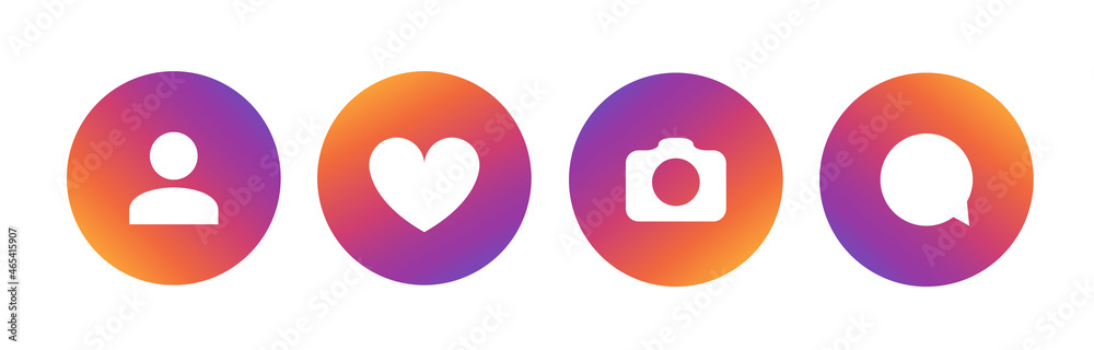 Social network media vector logo icon. Web social app icons set