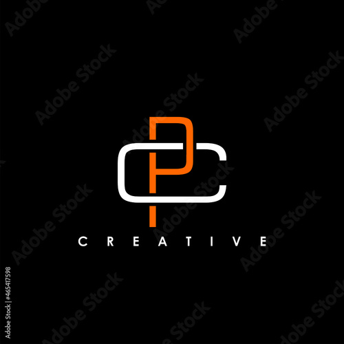 CP, PC Letter Initial Logo Design Template Vector Illustration