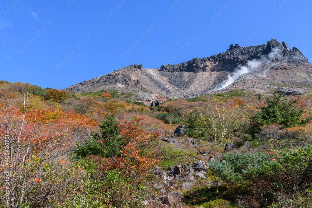 姥ヶ平付近から見た秋の茶臼岳