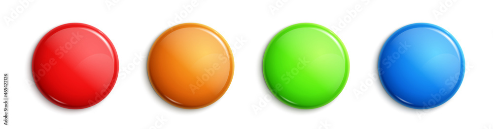 Round vector label button banner. Badge glossy color shape