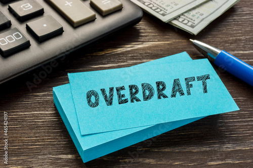 Obraz na plátně OVERDRAFT phrase on the sheet.