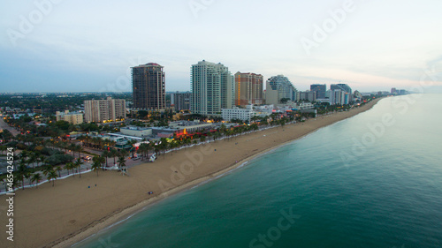 aerial downtown city skyline of fort lauderdale with ocean beach © Aon Prestige Media