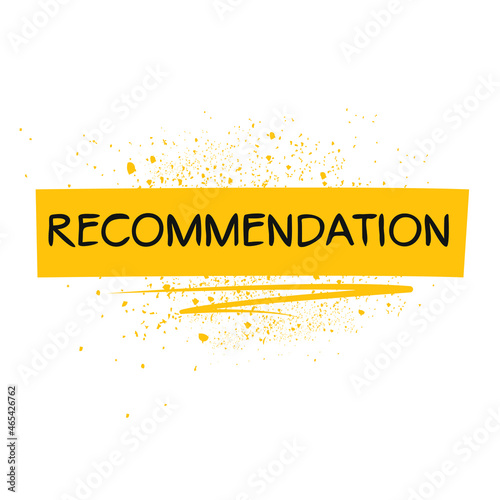 Recommendation hashtag text, Vector illustration.