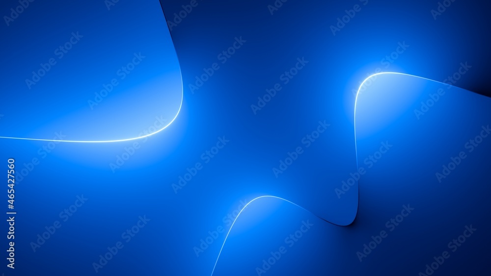 3d render, abstract minimal neon background with glowing wavy line ...