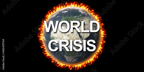 Econimical crisis concept. Spread in the world, economy is down. 3d illustration photo