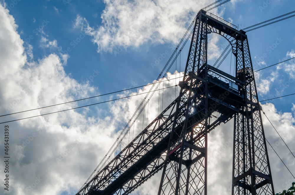 Detail of the famous Vizcaya Bridge in Portugalete, Basque Country, Spain Detail of the famous Vizcaya Bridge in Portugalete, Basque Country, Spain