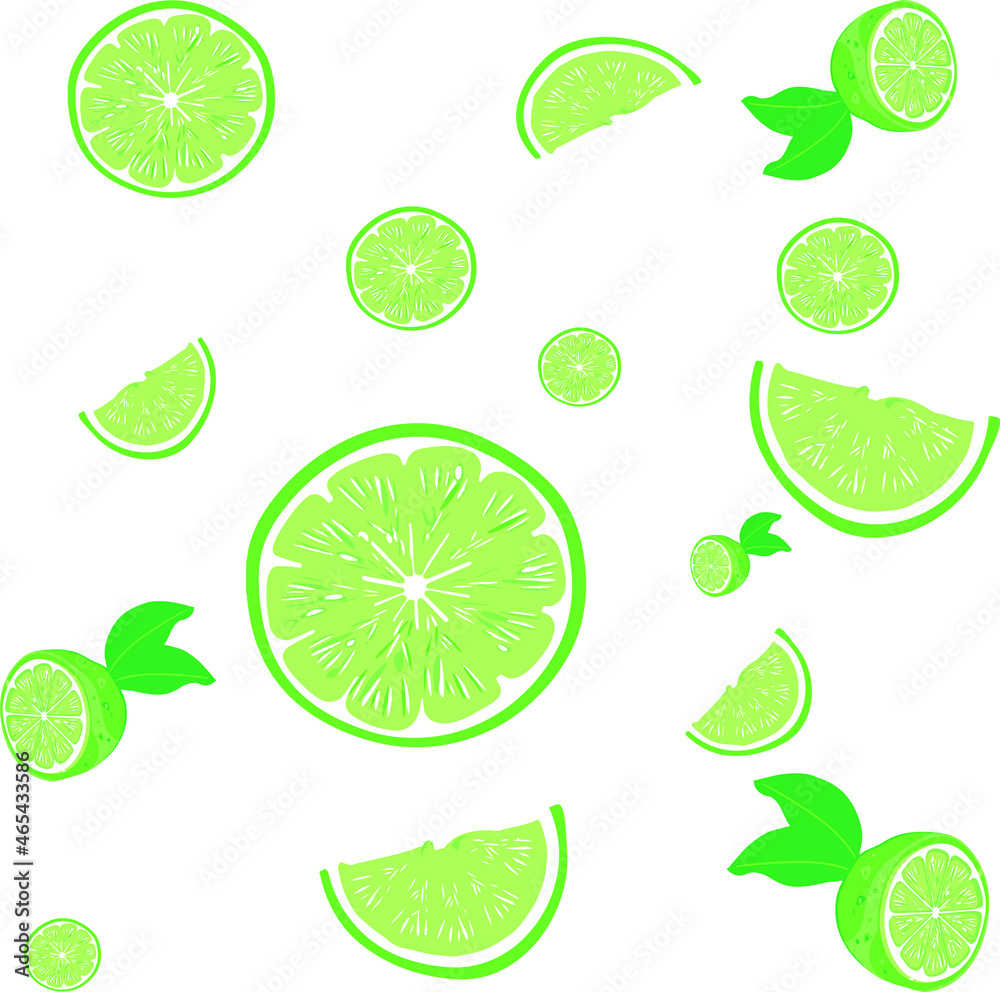 Lemons on white background. for wrapping. fruits for textures