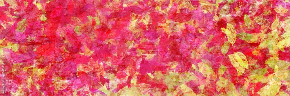 Abstract background painting art with pink, red and yellow leaf paint brush for halloween poster, banner, website, card background