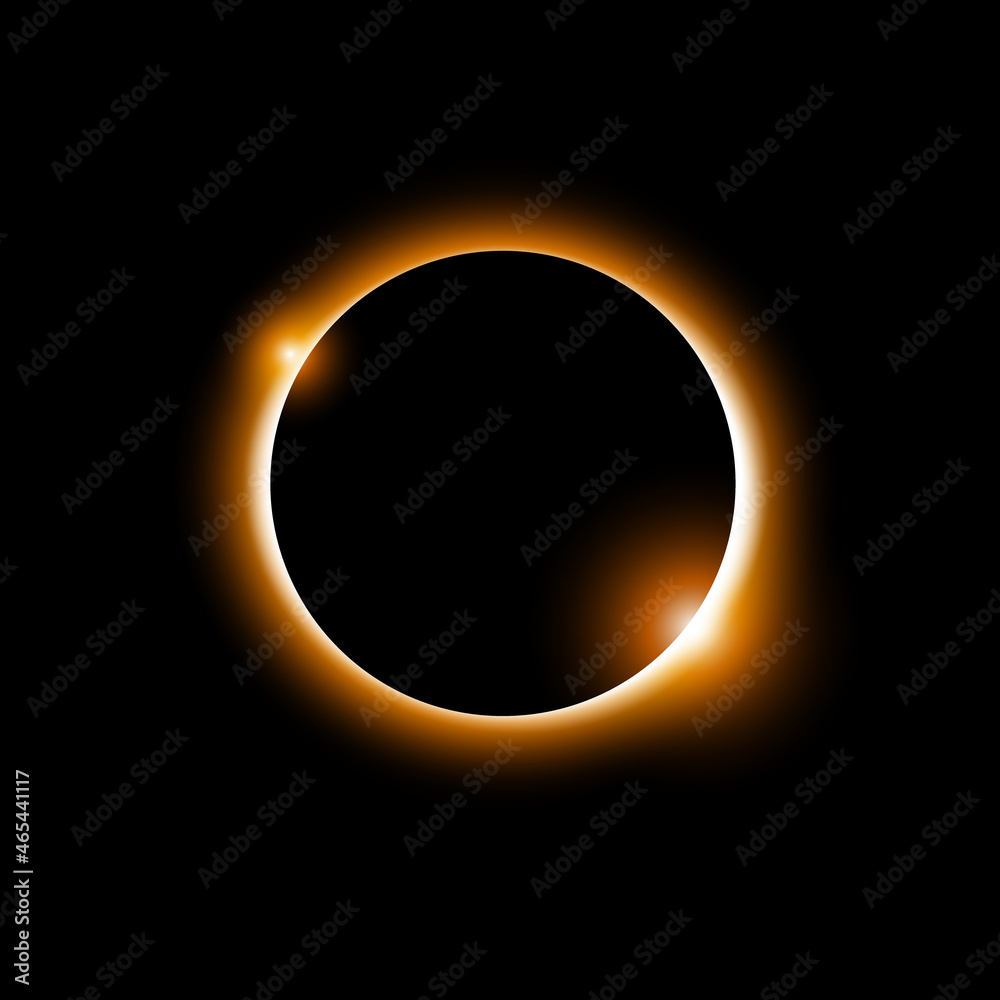 Solar eclipse vector total sun background. Moon eclipse glow in space. Solar planet circle - obrazy, fototapety, plakaty 
