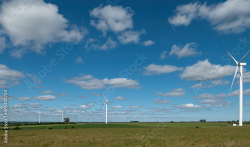 Vista panorámica del parque eólico Artilleros. Tarariras, Uruguay photo