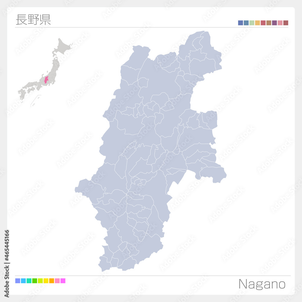 長野県の地図・Nagano