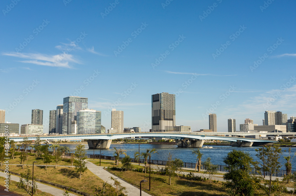 東京ベイエリア 豊洲、晴海運河の風景 東京ベイエリア 豊洲、晴海運河の風景