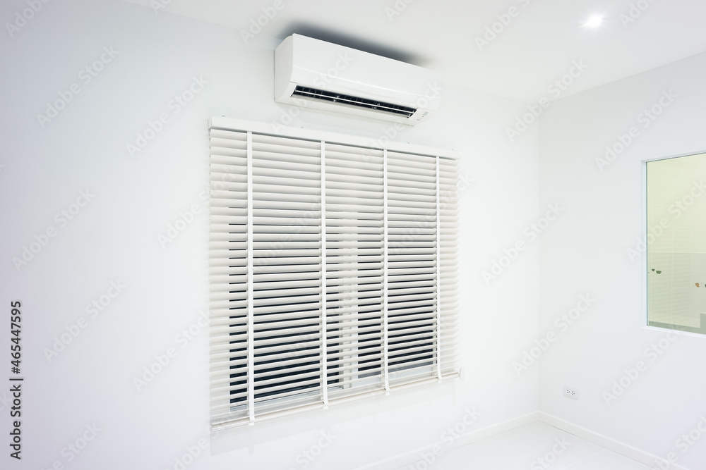 blind and air conditioner (ac) wall mount or indoor unit of split system consist of