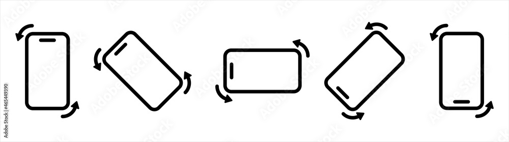 Rotate Mobile phone. Device rotation symbol vector illustration. Rotate Mobile phone. Device rotation symbol vector illustration.