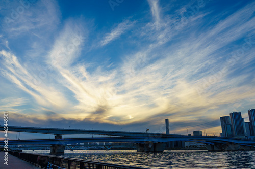 東京ベイエリアの風景 晴海運河の夕暮れ
