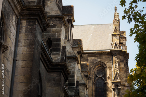 Close up on the side wing of the church Saint Louis-des-Chartrons