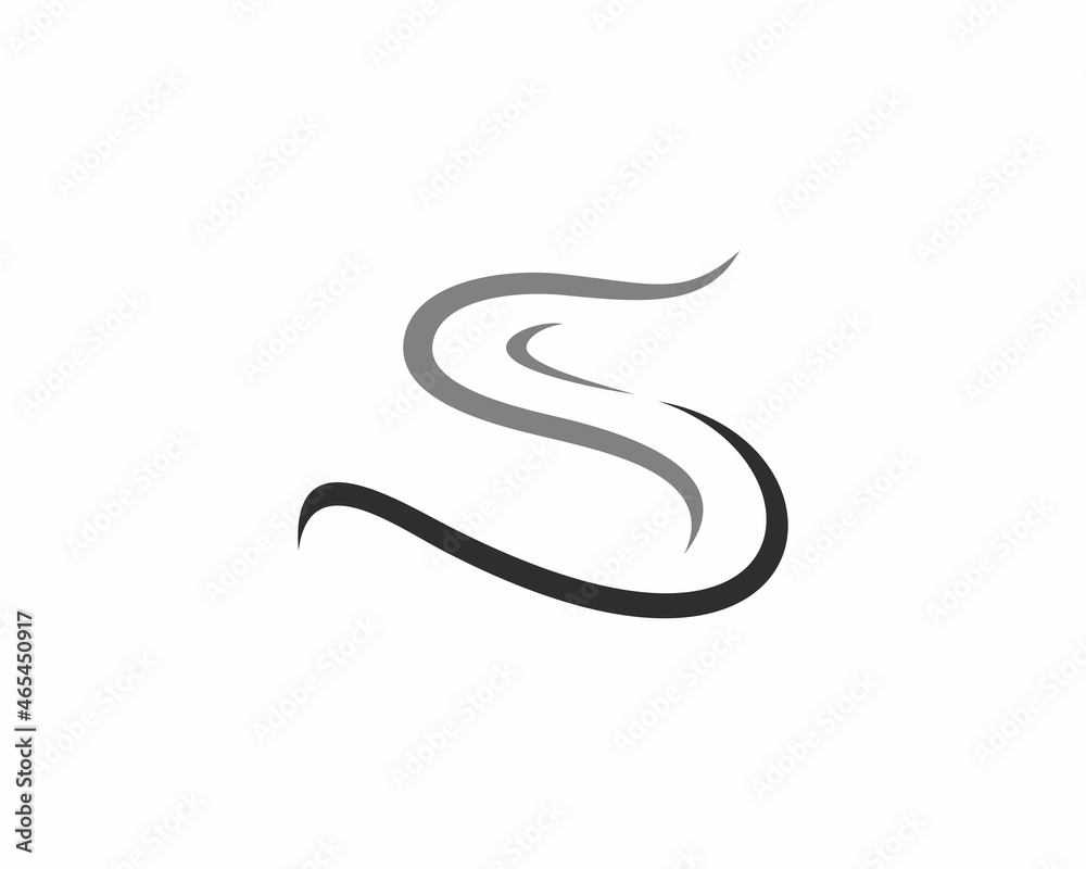 Obraz premium S letter with smoke vapor logo