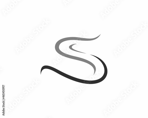 S letter with smoke vapor logo
