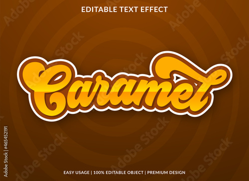 caramel text effect template with abstract and bold style use for business logo and brand